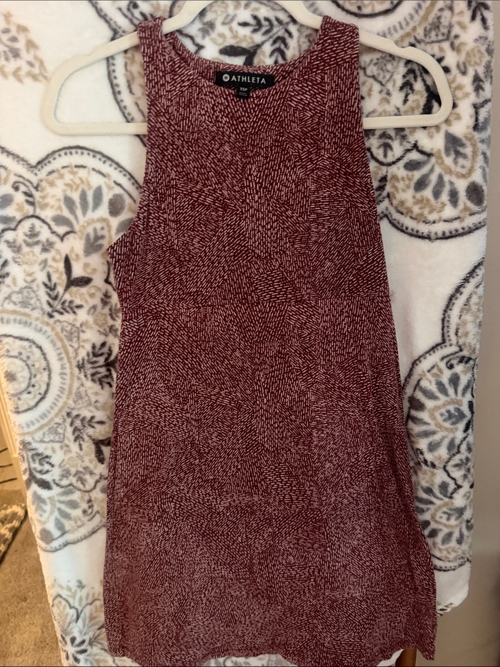 Athleta Marled Wine Red Racerback Mini Dress